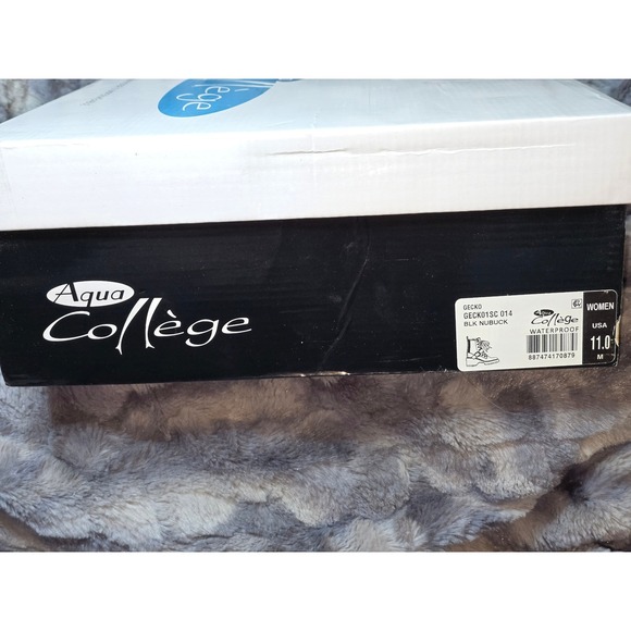 NWB Aqua College Waterproof Gecko Lace-Up Nubuck Leather Buckle Combat Boots‎ 11 - Picture 10 of 11